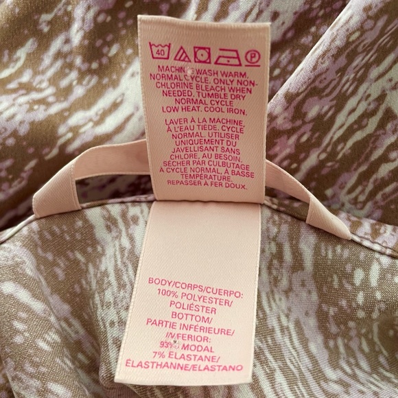 Victoria’s Secret Sleep Romper Taupe Purple Cream Size Large - Picture 7 of 9